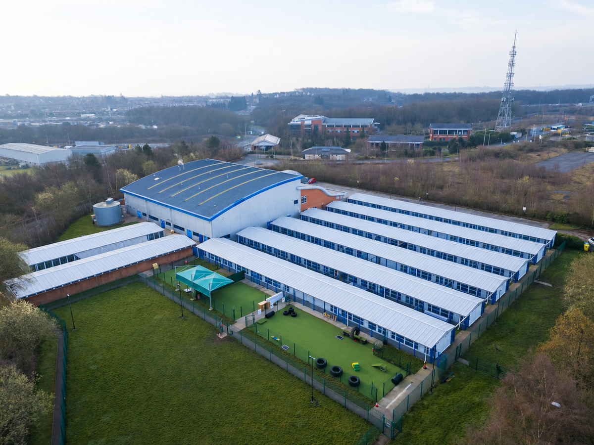 An aerial view of Yorkshire Paws & Co at Capitol Park, Tingley